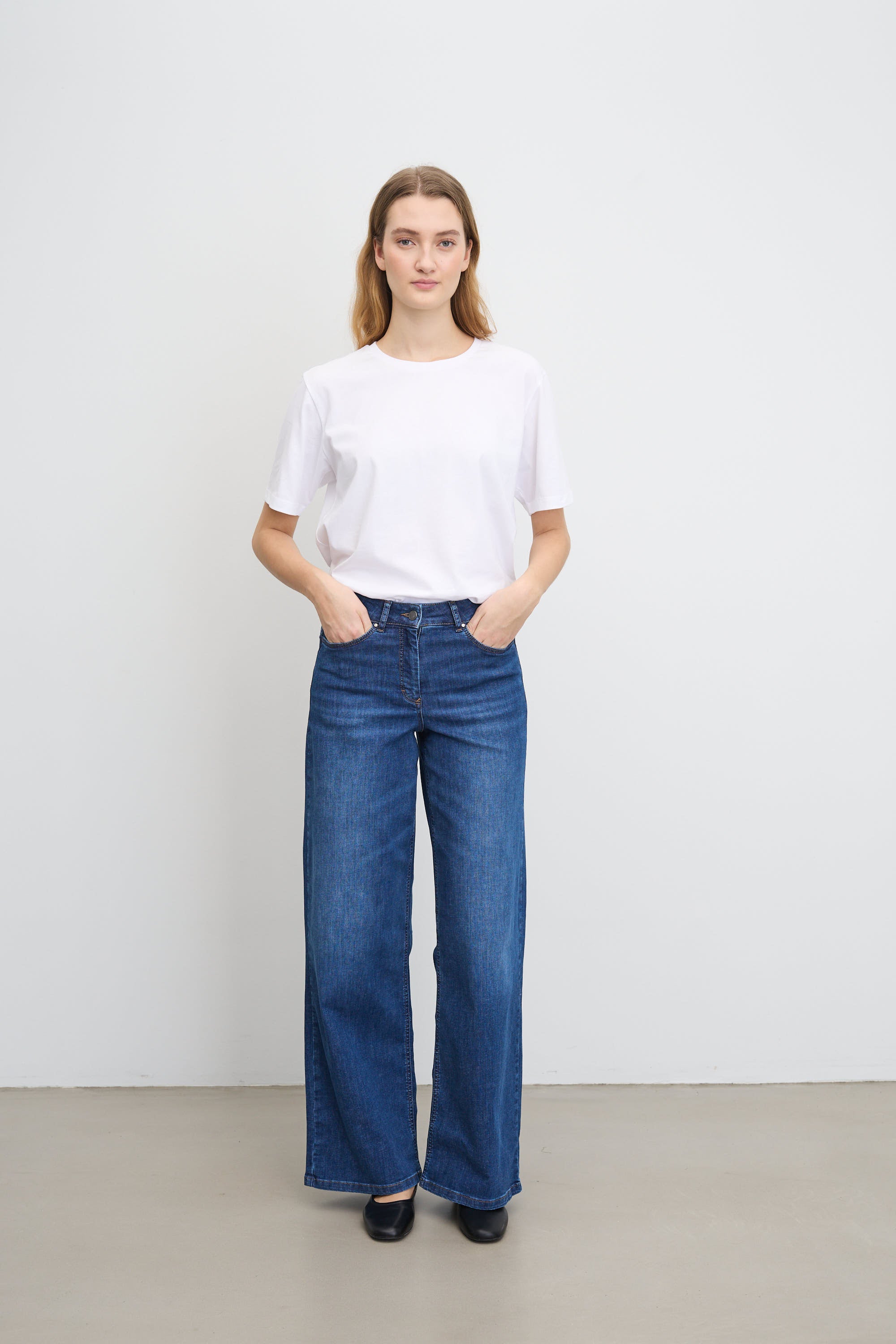 LAURIE Carol Loose - Long Length Trousers LOOSE 49399 Washed Blue Denim