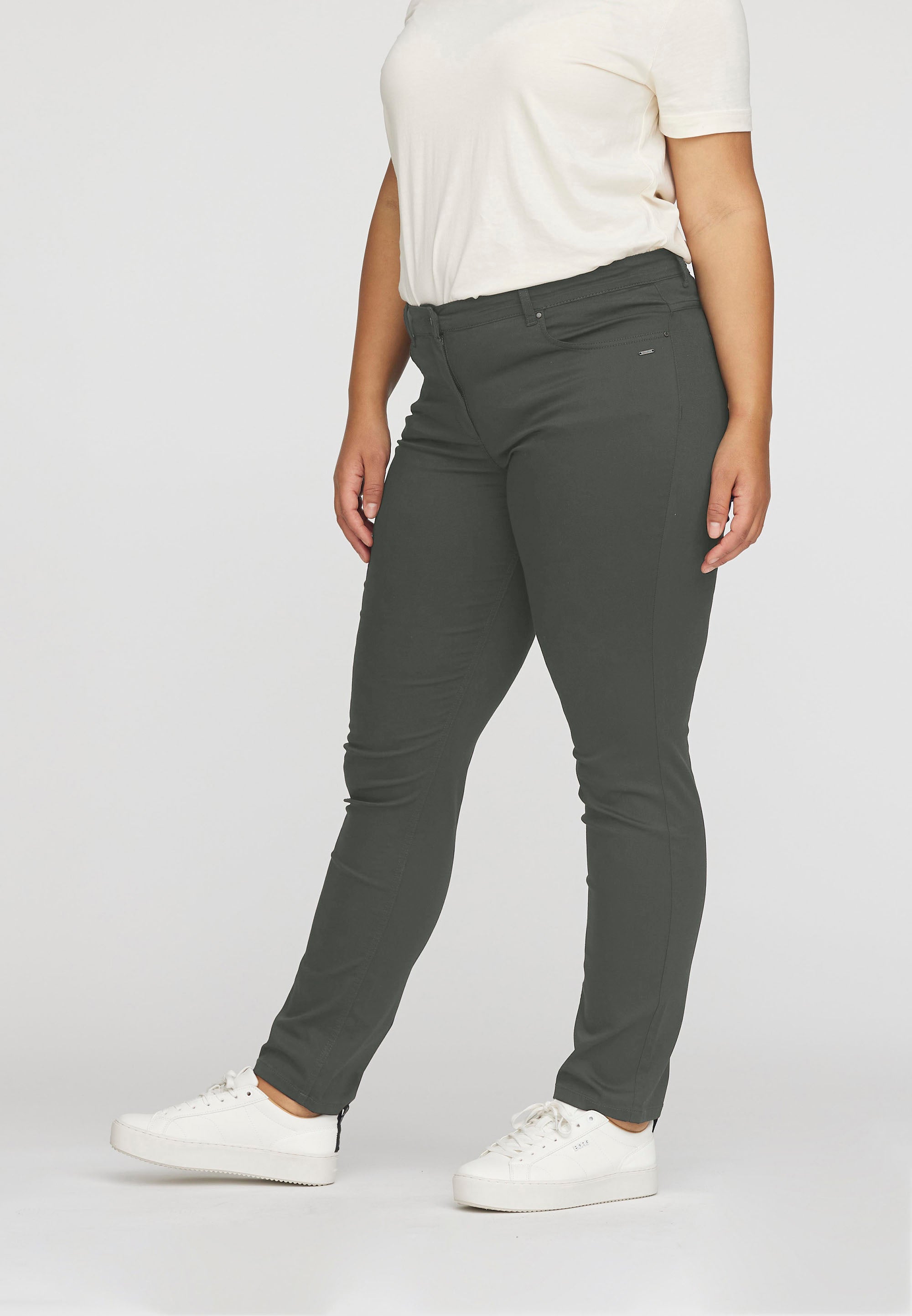 LAURIE  Charlotte Regular - Medium Length Trousers REGULAR 54000 Dark Shadow
