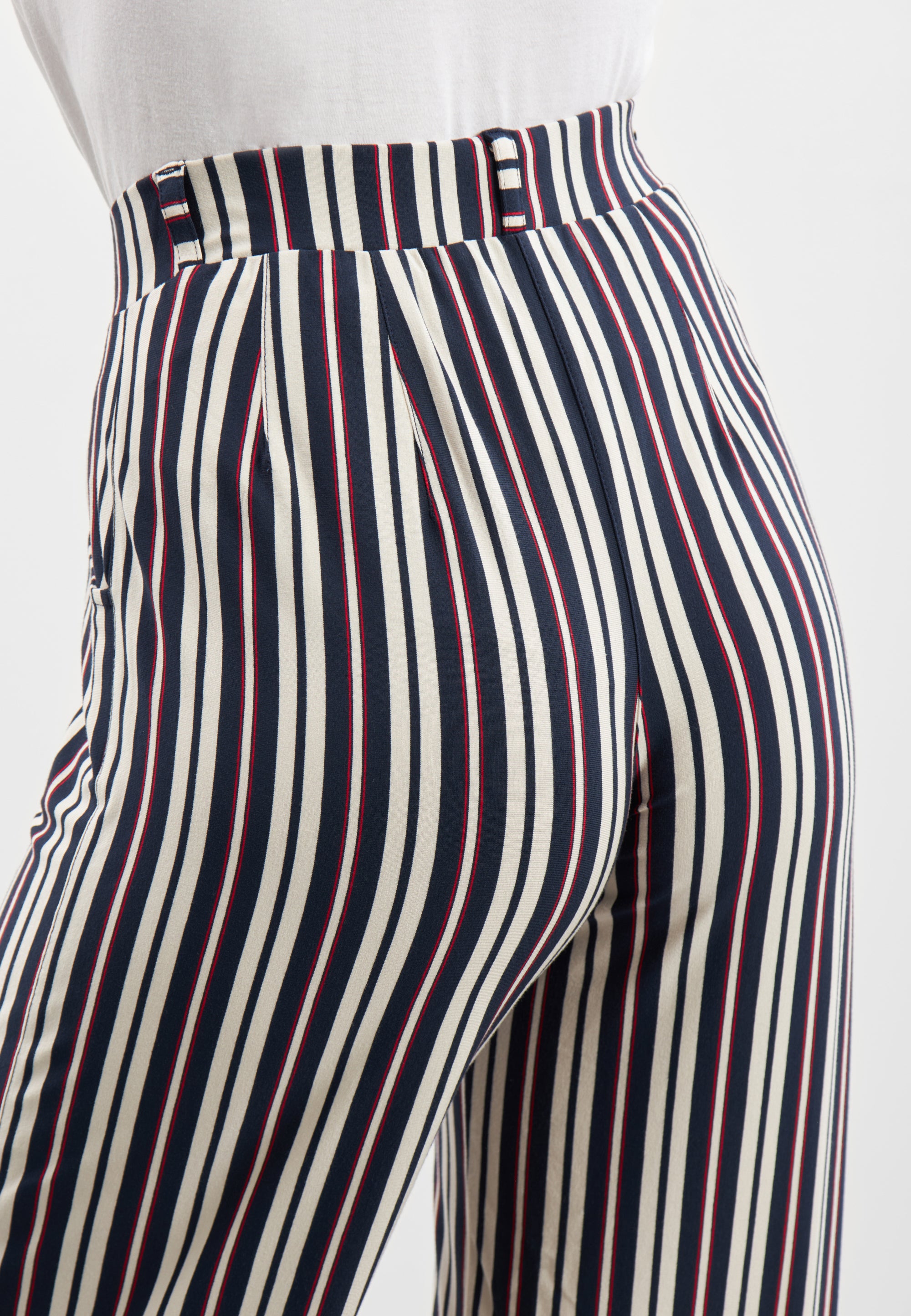 LAURIE Donna Loose Crop Trousers LOOSE 49139 Nautical Stripe