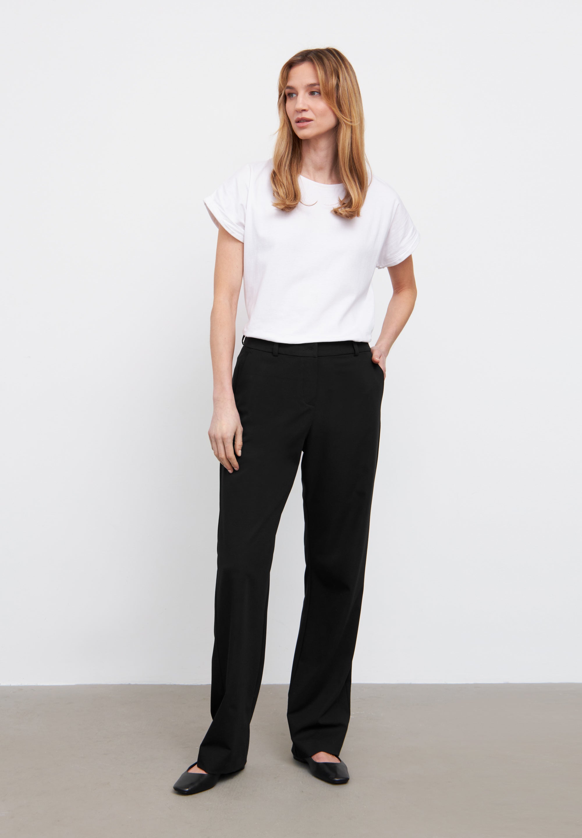 LAURIE  Jo Straight Long Length Trousers STRAIGHT 99000 Black