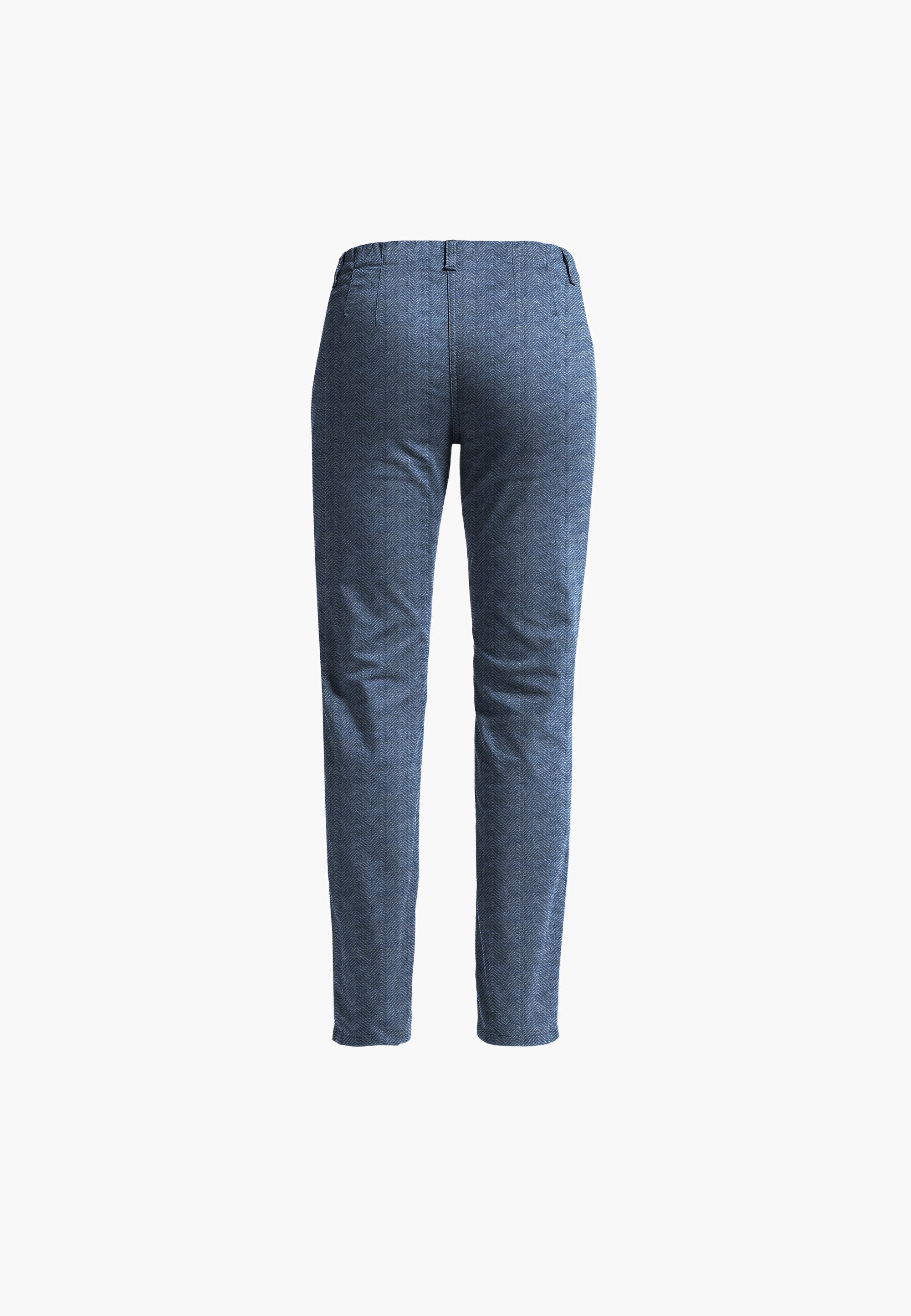 LAURIE Kelly Regular - Medium Length Trousers REGULAR 49100 Blue Denim Herringbone