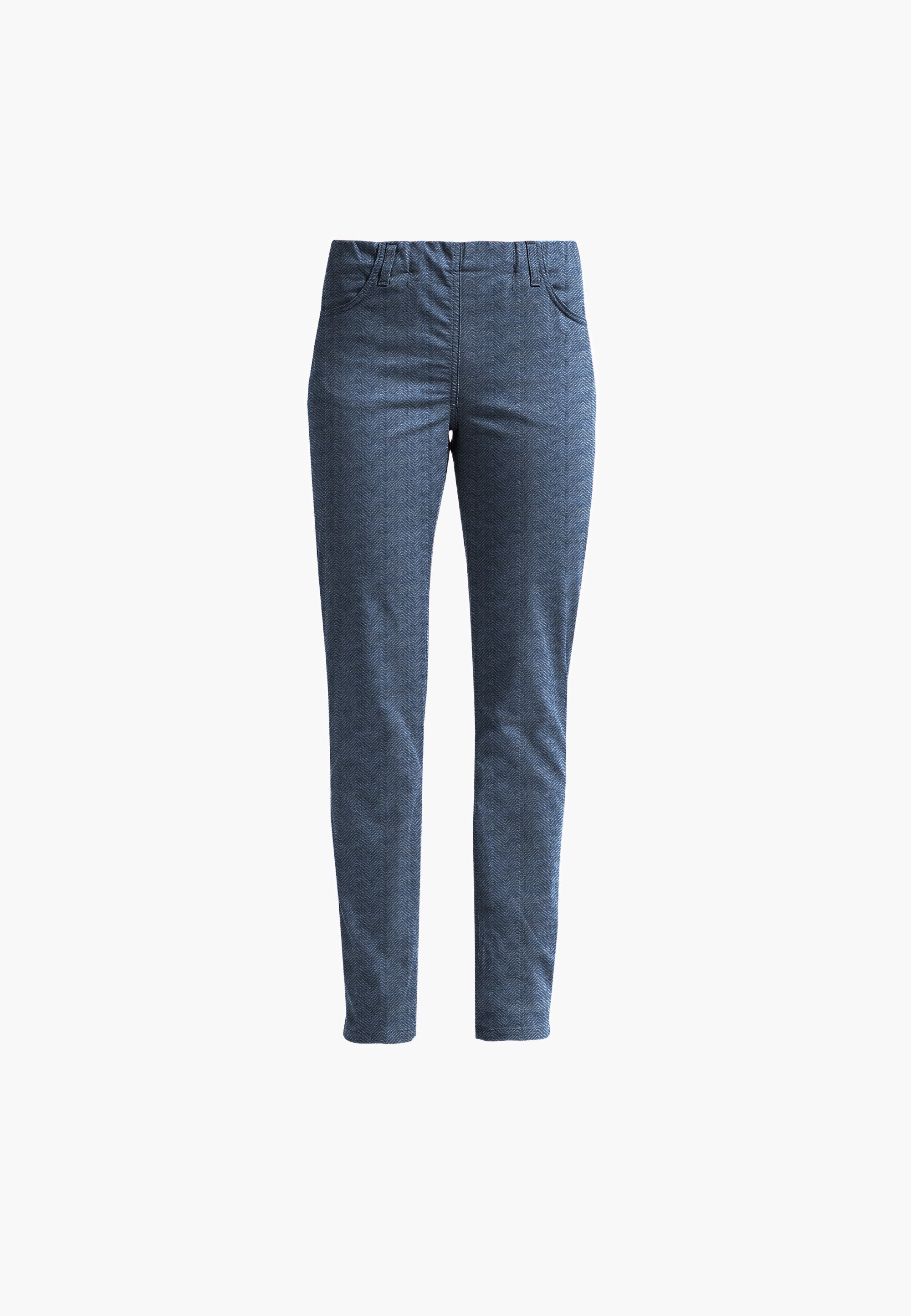 LAURIE Kelly Regular - Medium Length Trousers REGULAR 49100 Blue Denim Herringbone