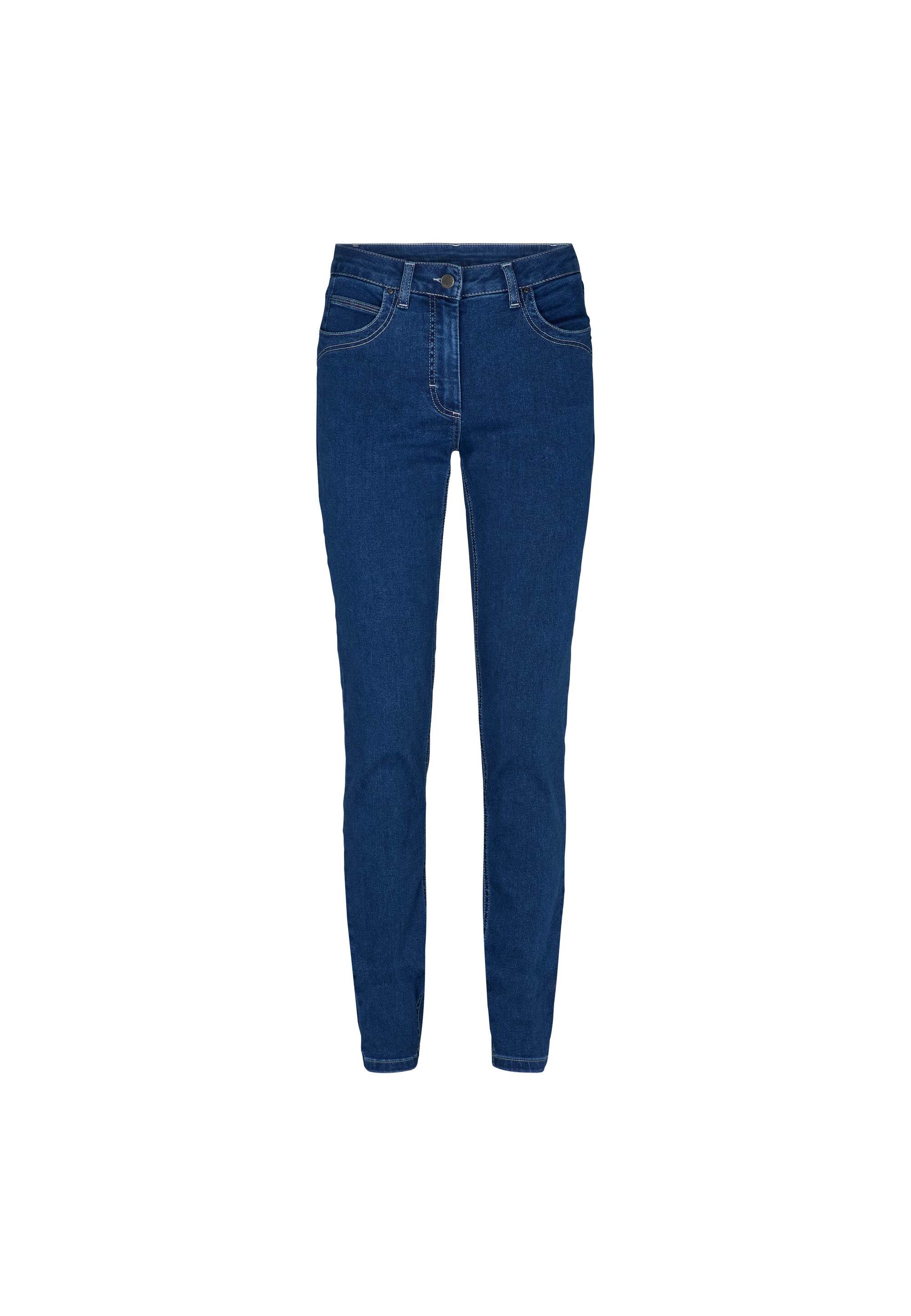 LAURIE  Laura Slim - Medium Length Trousers SLIM 43515 Medium Blue Denim