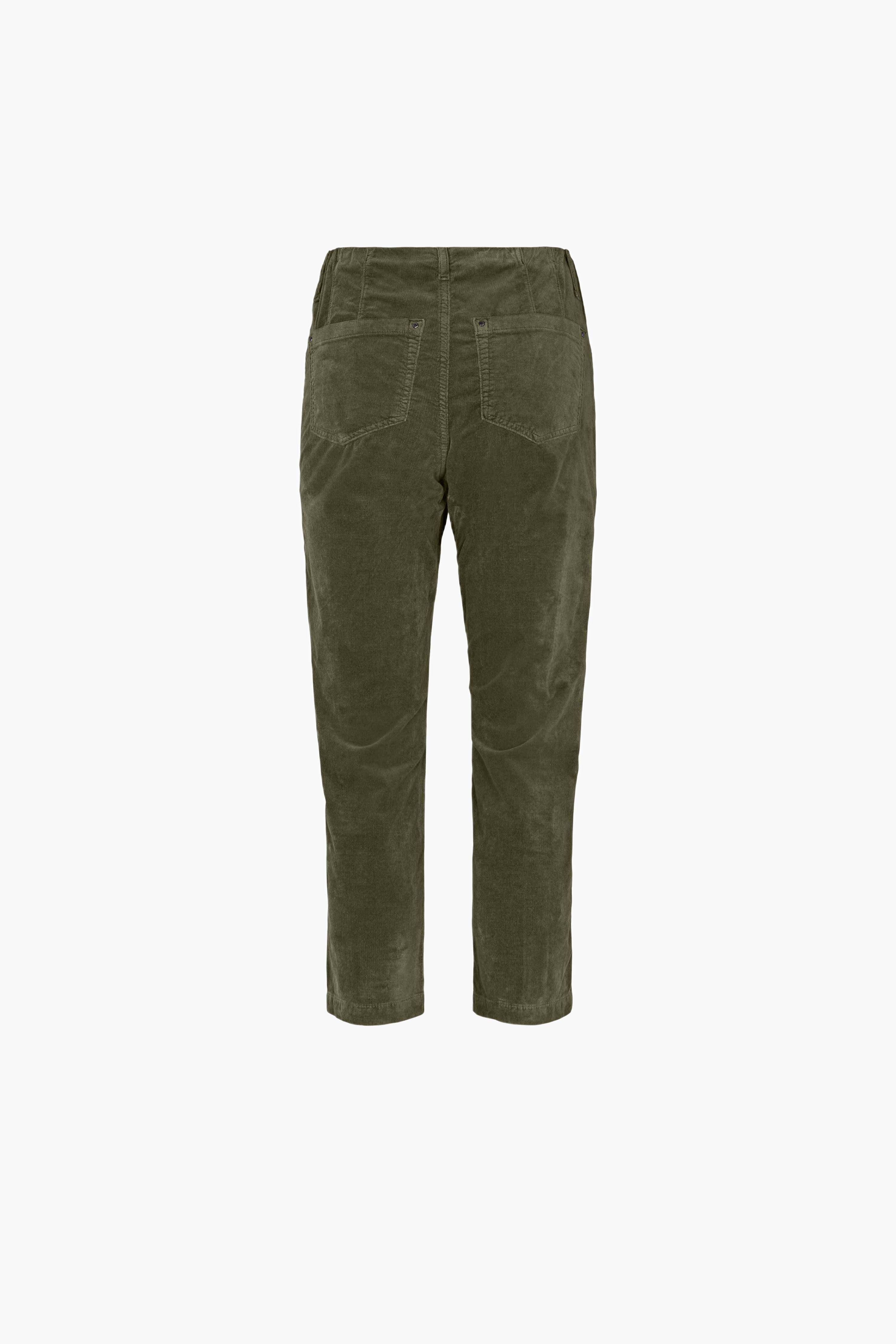 LAURIE  Piper Regular Fløyel Crop Trousers REGULAR 55000 Dried Olive