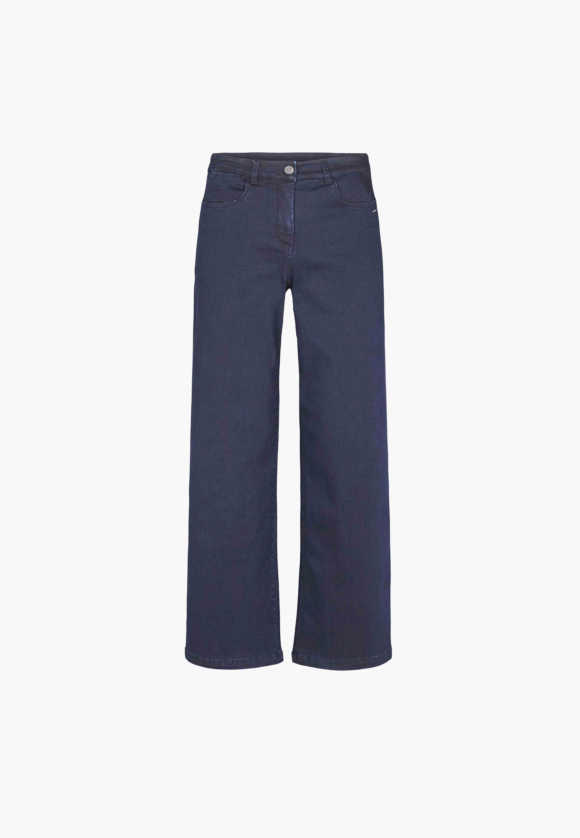LAURIE  Serene 5-pocket Loose - Medium Length Trousers LOOSE 49520 Dark Blue Denim
