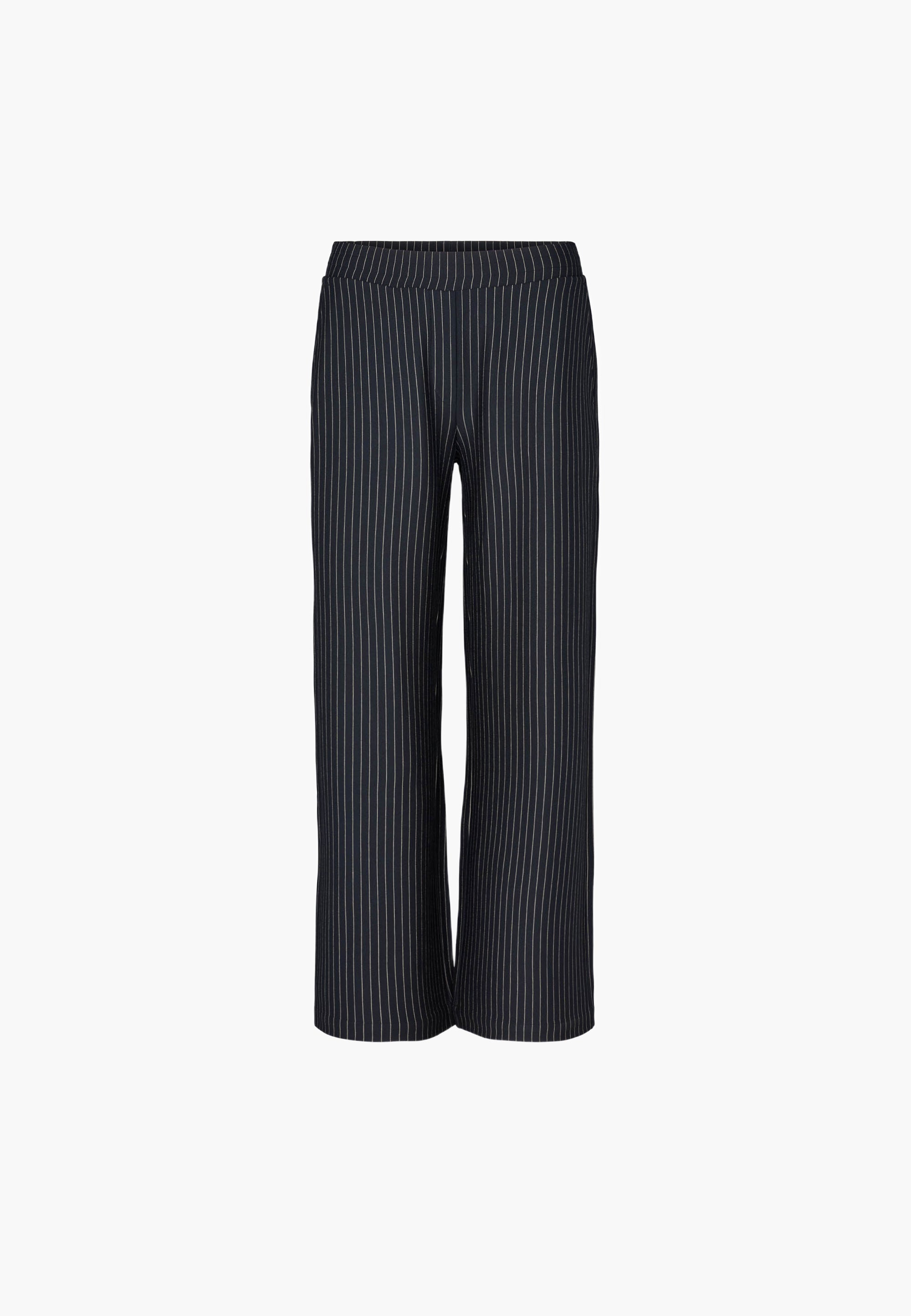 LAURIE sy Pure Straight - Medium Length Trousers STRAIGHT 49027 Navy Stripe Brushed